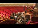 Left-wing alliance MPs in the hemicycle at France's National Assembly