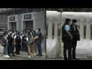 Police outside Hong Kong railway station ahead of expected Xi visit