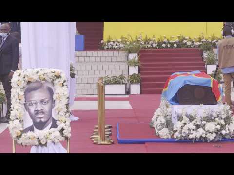 Arrival of the coffin at the burial ceremony of the remains of Patrice Lumumba