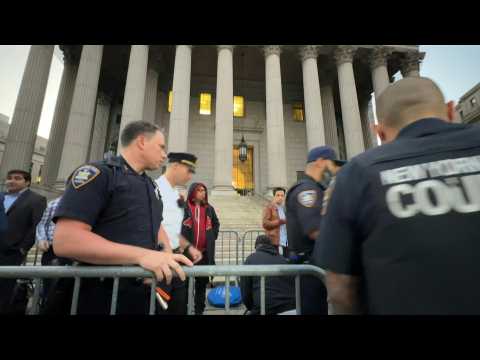 Images outside courthouse in New York as Trump fraud trial opens