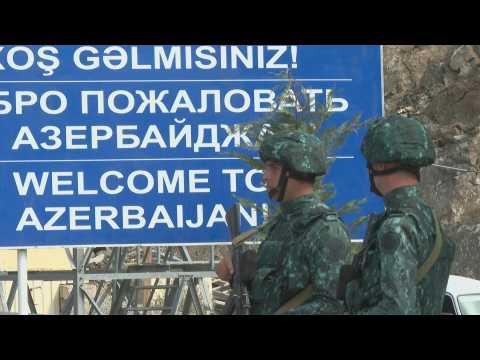 Images from the Azerbaijan checkpoint at the Lachin corridor