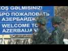 Images from the Azerbaijan checkpoint at the Lachin corridor