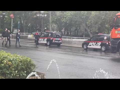 Images of police checkpoints after 'terrorist attack' in the Turkish capital
