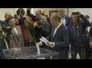 Donald Tusk votes in Poland's parliamentary elections