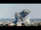 Smoke billowing following Israeli air strikes on Rafah, southern Gaza
