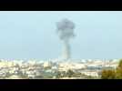 Smoke billows following Israeli strikes on northern Gaza Strip