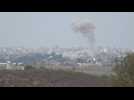 Strike in northern Gaza, Israeli artillery on border seen from Sderot