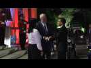 Emmanuel Macron welcomed by the Albanian Prime Minister at the Brigade Palace