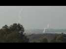 Palestinian militants fire rockets from Gaza towards Ashkelon in Israel
