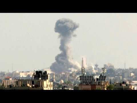Smoke billows following Israeli air strikes on Rafah in southern Gaza Strip