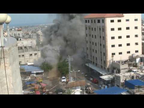 Aftermath of an Israeli airstrike on Rafah, southern Gaza Strip