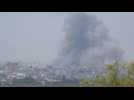 Smoke billows from northern Gaza Strip following Israeli air strikes
