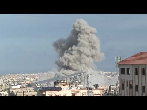 Smoke billows after Israeli strike on Rafah in southern Gaza Strip
