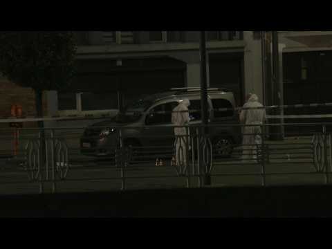 Forensic police at scene of shooting that left two dead in Belgium