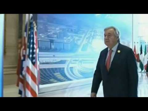 UN Secretary-General Antonio Guterres arrives at peace summit in Cairo