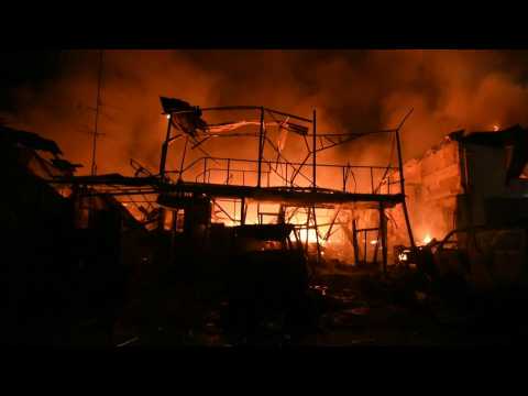Aftermath of Russian drone strike in Ukraine's Kharkiv