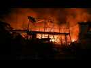 Aftermath of Russian drone strike in Ukraine's Kharkiv