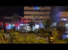 Scene of rocket attack in Israel's Kiryat Shmona near border with Lebanon