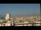 Building is hit by an Israeli airstrike in Gaza City