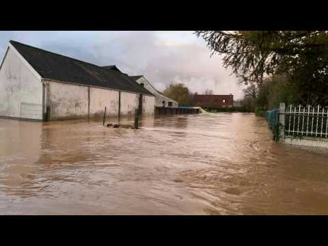 Northern French willage of Longvilliers flooded by storm