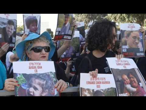 Protesters in Jerusalem demand return of hostages taken by Hamas