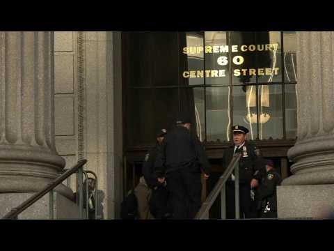 Scene outside New York court where Trump is expected to testify in civil fraud trial