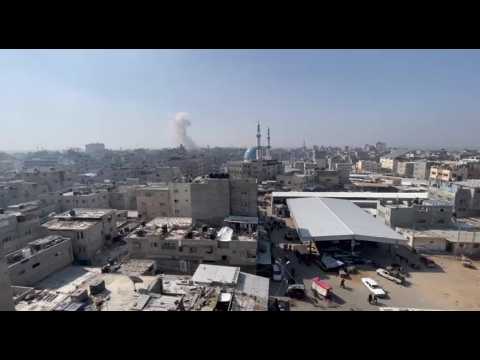 Smoke billows after Israeli strike on Rafah in southern Gaza Strip