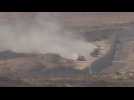 Israeli military activity in northern Gaza Strip seen from Sderot