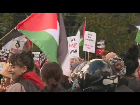 Hundreds demonstrate in east London calling for end to war in Gaza