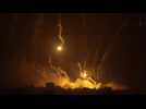 Flares and projectiles light up night sky over northern Gaza