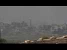 Israeli soldiers patrol the ruins in the northern Gaza Strip