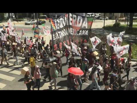 Leftist social movements protest in Argentina after libertarian Milei's election