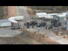 Israeli forces presence at the entrance to Ofer prison ahead of expected prisoner release