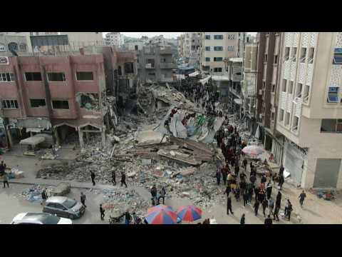 Drone images show daily life in Khan Yunis, southern Gaza Strip