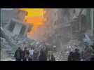 Destruction and dust in Gaza City, as fragile Israel-Hamas truce holds