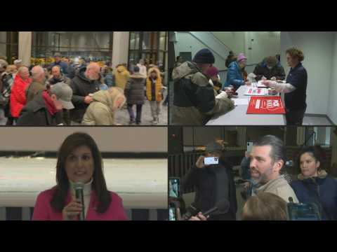 Iowa Republicans arrive to vote at caucus