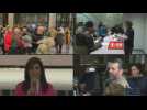 Iowa Republicans arrive to vote at caucus