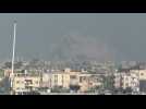 Smoke rises in Khan Yunis, seen from Rafah
