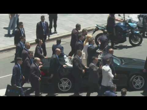 Argentina's new president Javier Milei leaves Congress and heads towards presidential palace