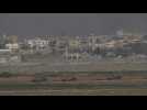 Israeli military on the Israel-Gaza border