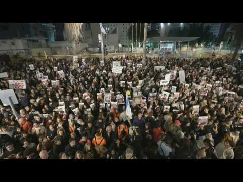 Protesters gather in Tel Aviv to demand the release of hostages in Gaza