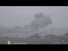 Smoke rises after blasts in northern Gaza seen from Israel's Sderot