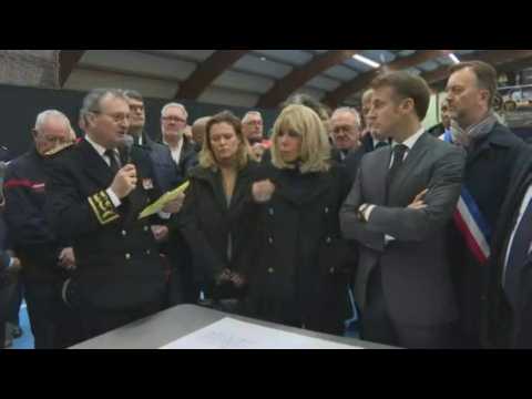 French President Macron visits flood-hit region in northern France