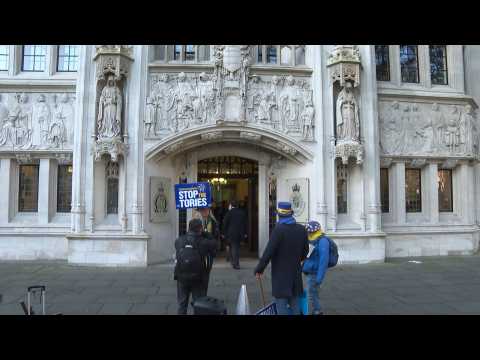 Scene outside UK Supreme Court ahead of Rwanda asylum decision