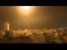 Flares light up sky over northern Gaza