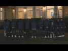 French football team holds minute's silence for Paris attack victims