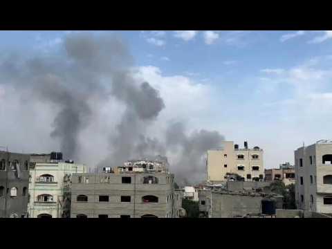 Smoke billows following strikes on Jabalia refugee camp