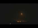 Flares light up the sky over northern Gaza