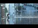 Flooded streets in northern France