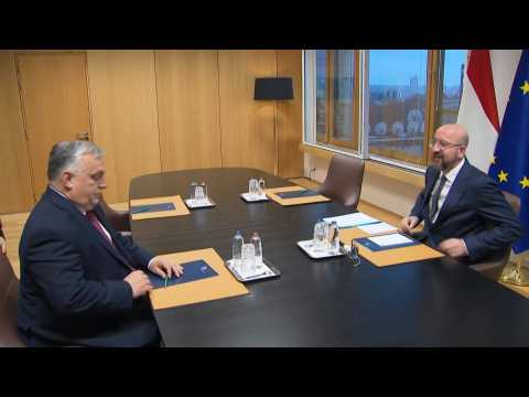 EU Council President Michel meets Hungarian PM Orban ahead of EU Summit